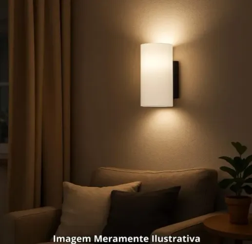 2x Arandelas De Parede Interna Vidro Fosco Luminária Branca Vidro Fosco / Base Metal