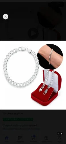 Pulseira masculina prata 925