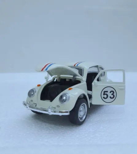 Carrinho Miniatura Fusca Herbie 53 1963 - Escala 1:32 - Metal com Abertura de Portas