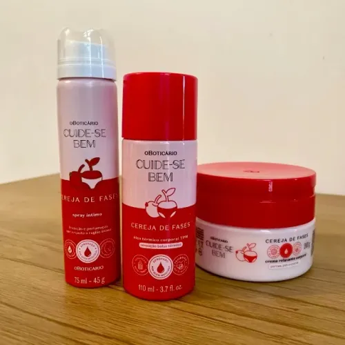 Kit Cereja de Fases Spray Íntimo + Óleo Térmico TPM + Creme Relaxante