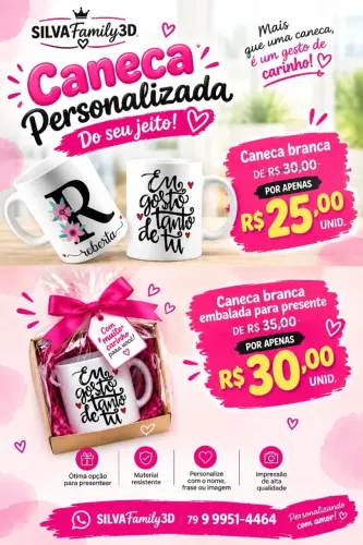 Caneca personalizada SILVAfamily3D