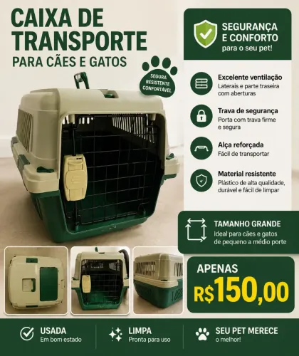 Caixa de transporte de cães/ gatos Grande 