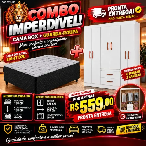 Cama Box+ Guarda Roupa