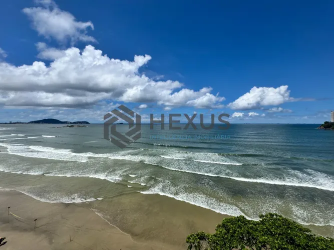 Apartamento frente mar com vista mar e lazer nas Pitangueiras, Guarujá