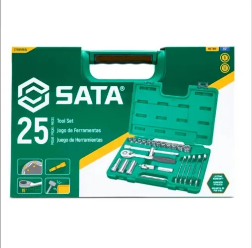 Jogo de Chaves e Soquetes Sextavados e Estriados 1/2" - Sata