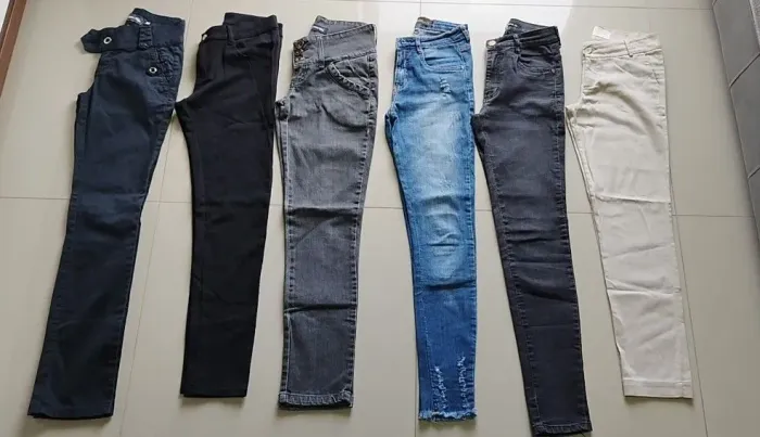Combo de 6 calças 36/38 com elastano.