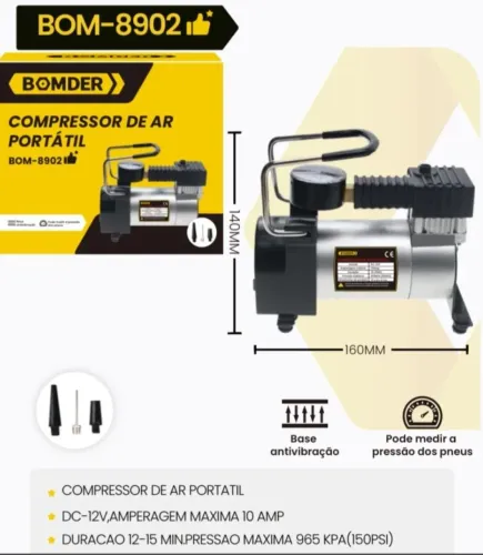 Compressor de Ar Portátil BOM-8902