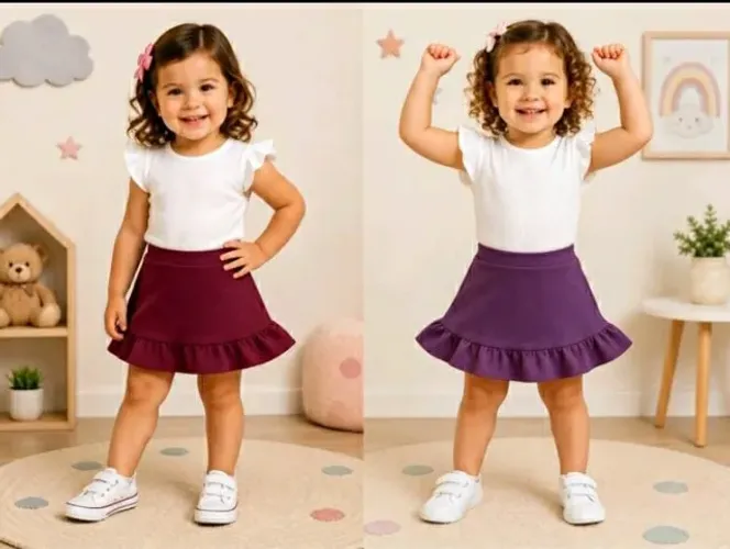 KIT 2 PEÇAS SAIA BABADO INFANTIL