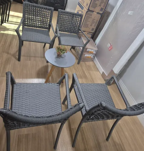 Conjunto Sofisticado: 4 Poltronas Náuticas + Mesa | Varanda Gourmet | Oportunidade!