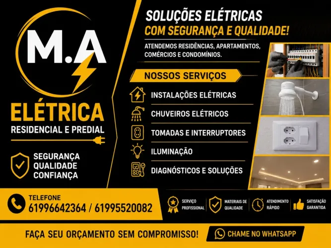 Eletricista Residencial e Predial - Instalações, Chuveiros e Reparos em Geral