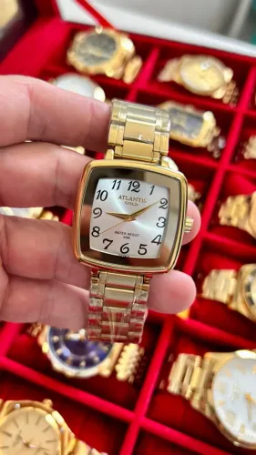 Relógio feminino atlantis gold prova dagua