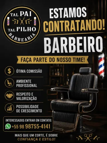 Vaga para barbeiro e manicure