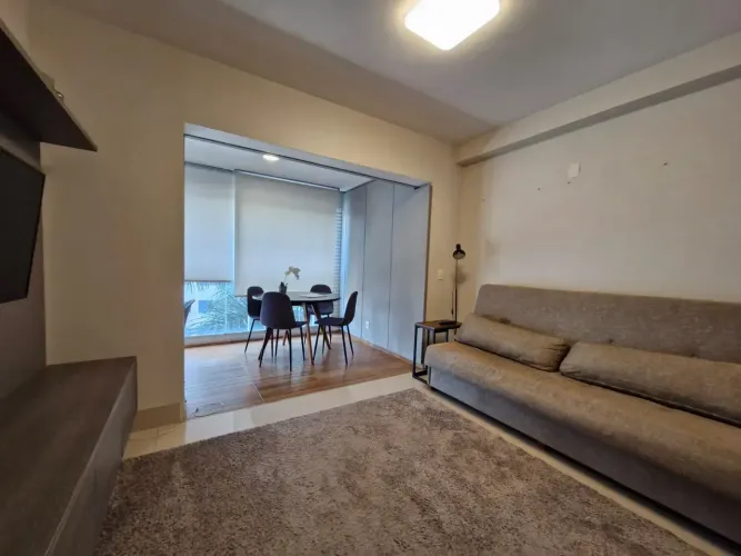 Apartamento mobiliado para alugar em Moema com 45 m² , 1 quarto, 1 vaga e lazer