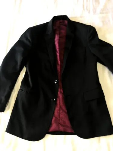 terno blazer preto vinho
