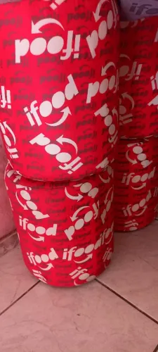 Puffs redondos Ifood, banco, macio, tecido 