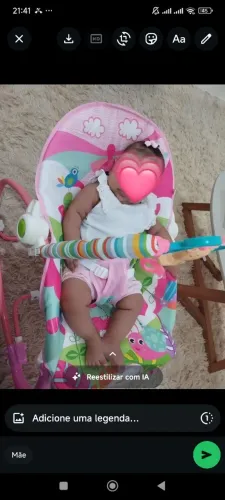 Cadeira de balanço bebe menina