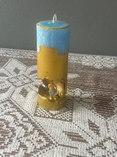 Vela perfumada para seu Orixá com led ao fundo