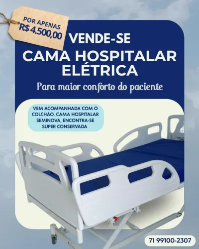 CAMA HOSPITALAR ELÉTRICA SEMINOVA.