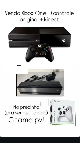 Xbox one +controle original adicional + kinect original 