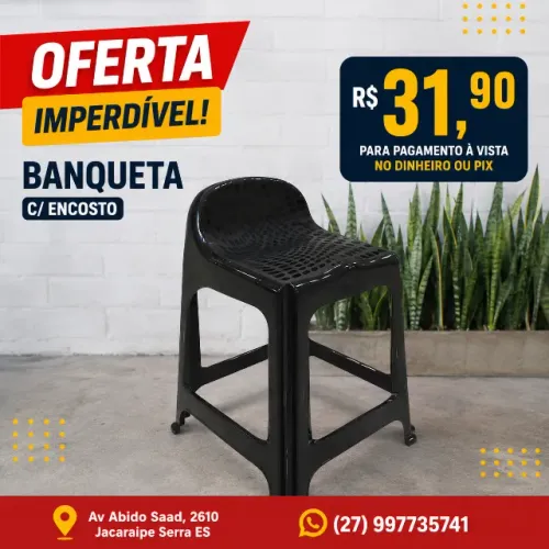 BANQUETA C/ENCOSTO PRETA