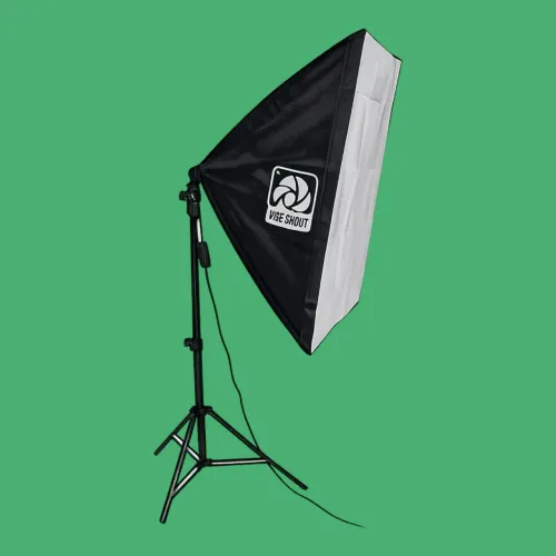 Tripé Estúdio Iluminação Softbox 70cm E27 Youtubers Vibe Shoot Inmetro Plug 10a 