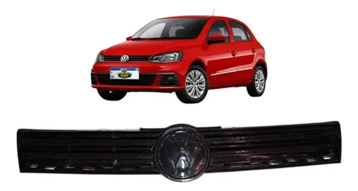 Grade Radiador Gol G7 2016 A 2019 S/ Friso Cromado Black Piano Preto
