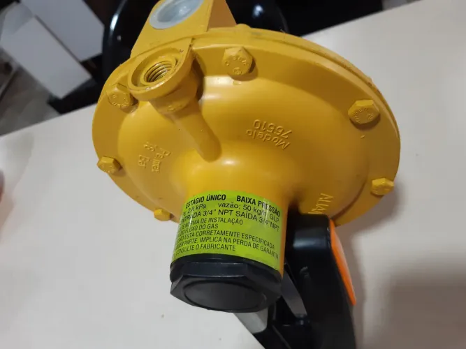 Regulador gás Aliança industrial 76510 50kg/h - Amarelo estágio unico