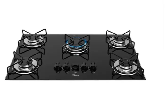 Cooktop 5 bocas Fisher nunca usado na CAIXA