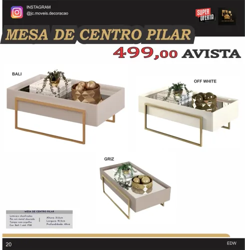 MESA DE CENTRO PILAR