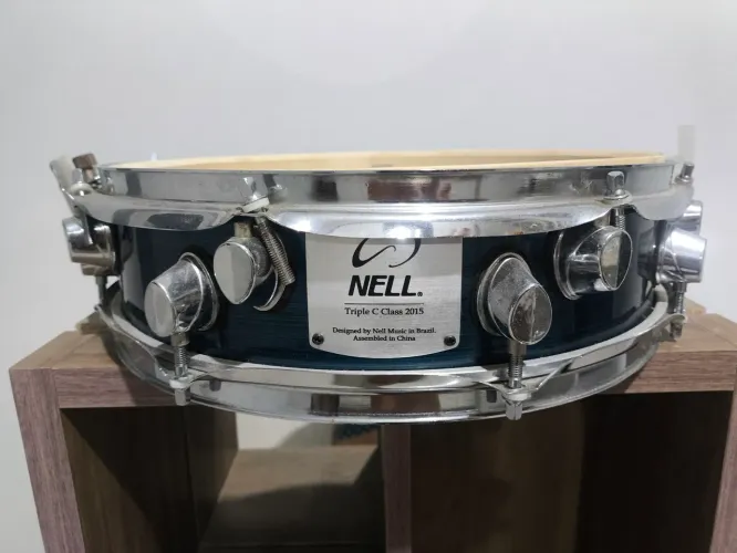Caixa de bateria Picollo 14x4,5" seminova Azul