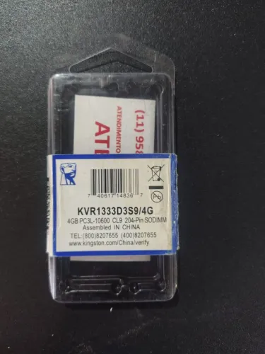 Memória RAM Para Notebook Kingston, DDR4, 4GB,3200mhz - KVR1333D3S9/4G