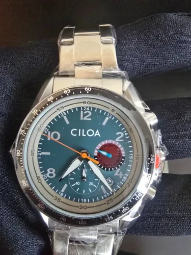 Relógio CILOA Masculino Verde-Petróleo ? Estilo Esportivo Vintage