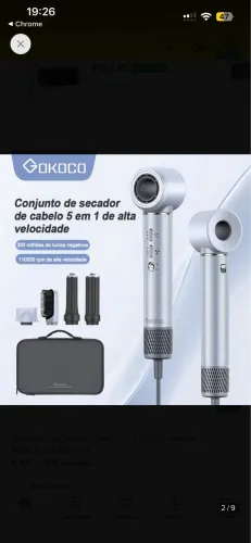 Secador e modelador de cabelos gokoco 5 em 1