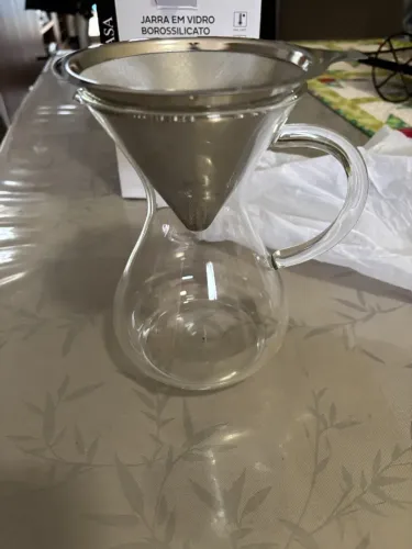 Jarra em vidro Borossilicato com filtro em inox