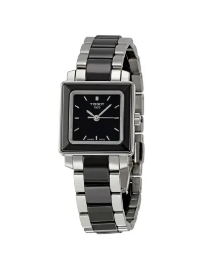 Relógio TISSOT T-Cera feminino preto cerâmica e aço inoxidável T064.310.22.051.00