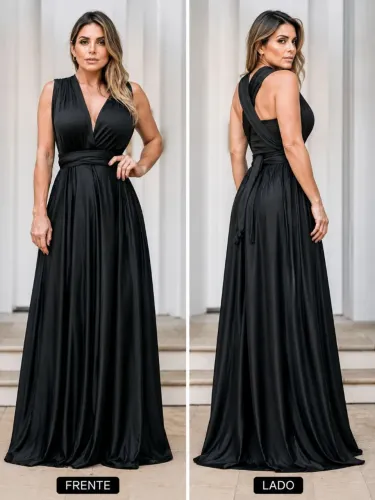 Vestido de festa várias formas de uso P e M