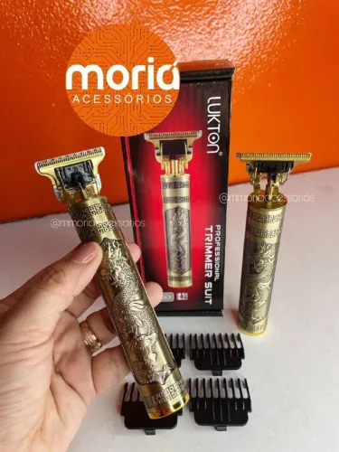 Maquina De Cortar Cabelo Barba Depilação Acabamento Cor Dourado