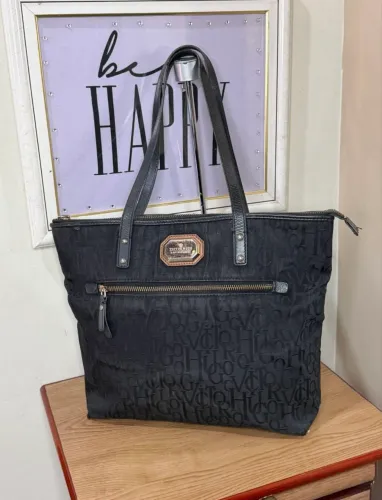 bolsa victor hugo original preta monograma