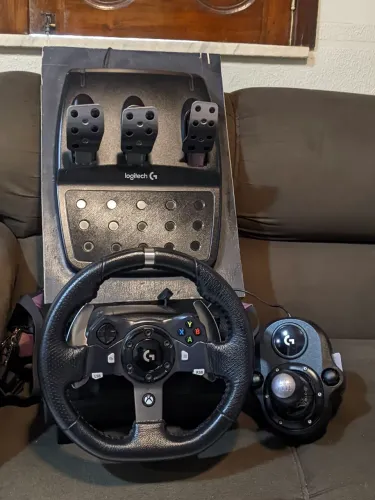 VOLANTE LOGITECH G920 + CÂMBIO ORIGINAL - COMPLETO NA CAIXA