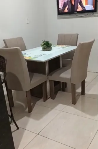 Mesa tampo de vidro