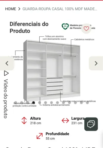 Guarda-roupa Madesa Royale 3 Portas de Correr com Espelhos
