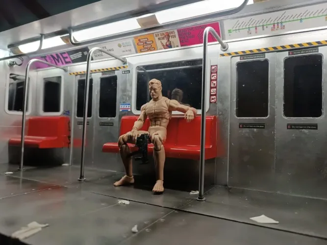 Diorama Train Car (Vagão de Trem) para Action Figures de Escala 1/12. Vagão de Metrô.