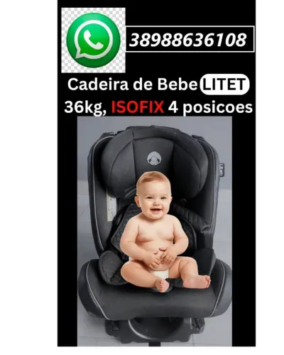 Cadeira de Bebe com ISOFIX e 4 posições de reclinagem