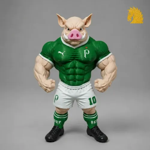Mascote Palmeiras (Exclusivo) | Porco | Uniforme Verde | 25cm 