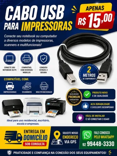 Cabo para Impressoras.