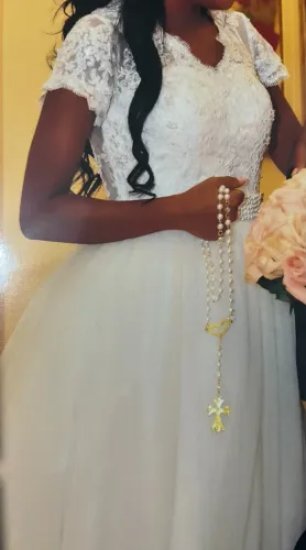 Vestido de noiva bordado tamanho P 