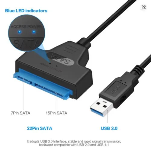 Cabo SATA para USB 3.0 e 2.0, 2.5 "Disco Rígido Externo, HDD, SSD