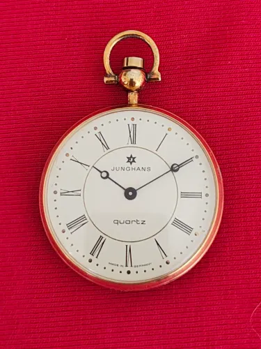 Relógio de bolso Junghans Quartz Caixa Dourada 