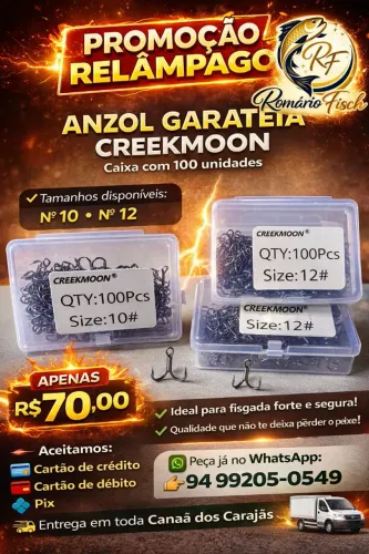 Anzol garateia caixa com 100 unidades.