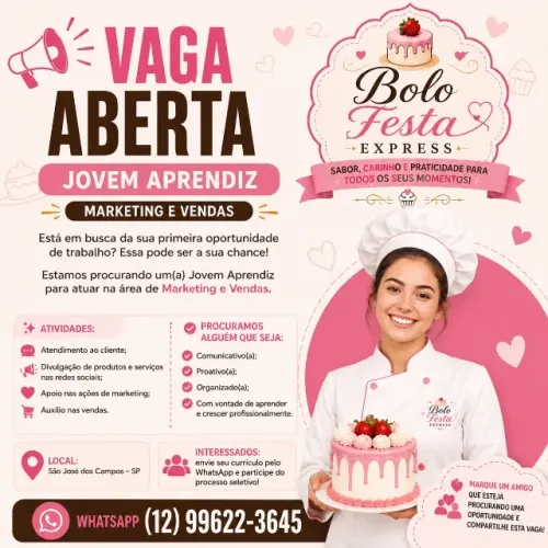 Vaga vendas em marketing